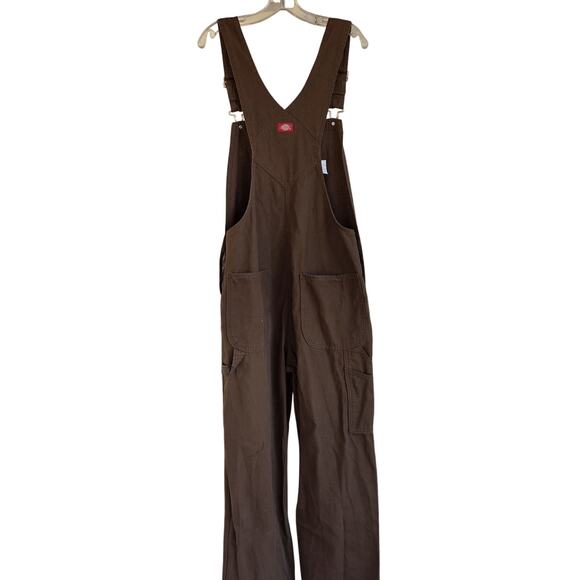 Effortless Cool Brown Overalls 🤎 Utility Chic Oversized Street Style Dickies - Picture 7 of 8
